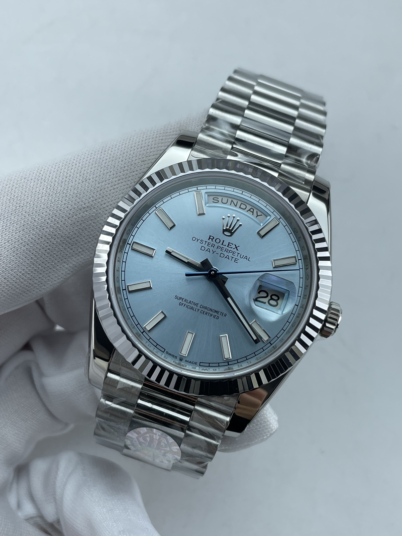 (준비완료/특급배송)NO.3663/QP공장 롤렉스 데이데이트40 텅스텐 아이스블루다이얼